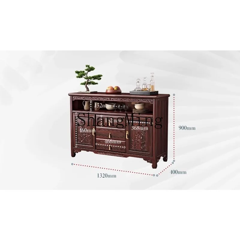 

ZHB dining side kitchen cabinet household living room tea integrated wall solid wood storage mahogany cabinet locker