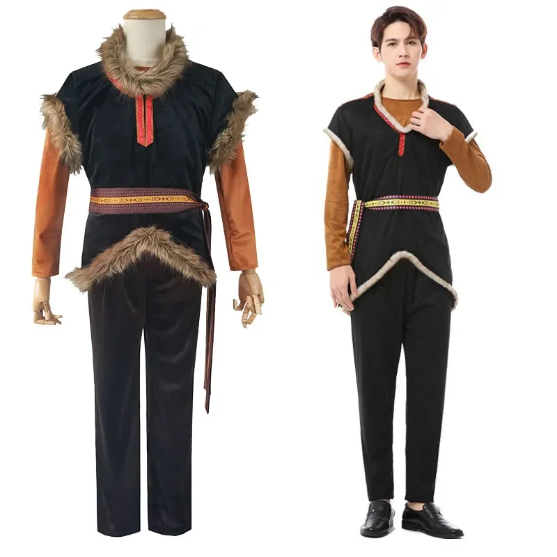 

Kristoff Olaf Halloween Movie Costume Adult Men Deluxe Suits Fancy Party Cosplay Carnival Outfit For Tops Pants Vest