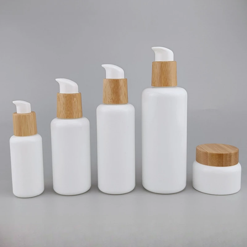 

Бутылка с насосом с бамбуковой крышкой, 100 мл, керамика, стекло, дозаторы для шампуня, мыла, банка для крема, жидкий туман, спрей, флакон для духов, бутылка для шампуня