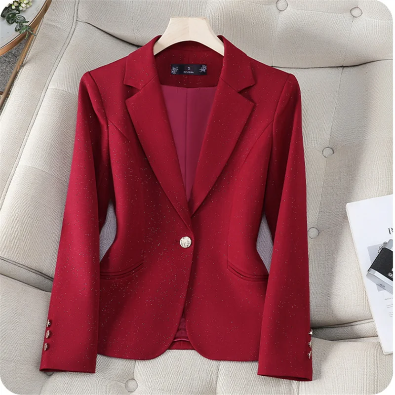 

New Women Formal Blazer Ladies Solid Long Sleeve Double Breasted Work Wear Jacket Coat Spring Autumn Blazers Female Outerwear