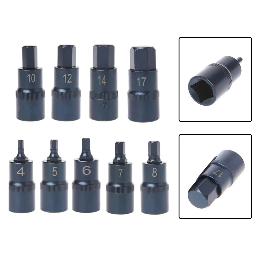 Imagem -02 - Polegada Unidade Hexágono Soquete Chave de Fenda Liga Aço Hex Bit Catraca Soquete h4 h5 h6 h7 h8 H10 H12 H14 H17 1pc 55 mm