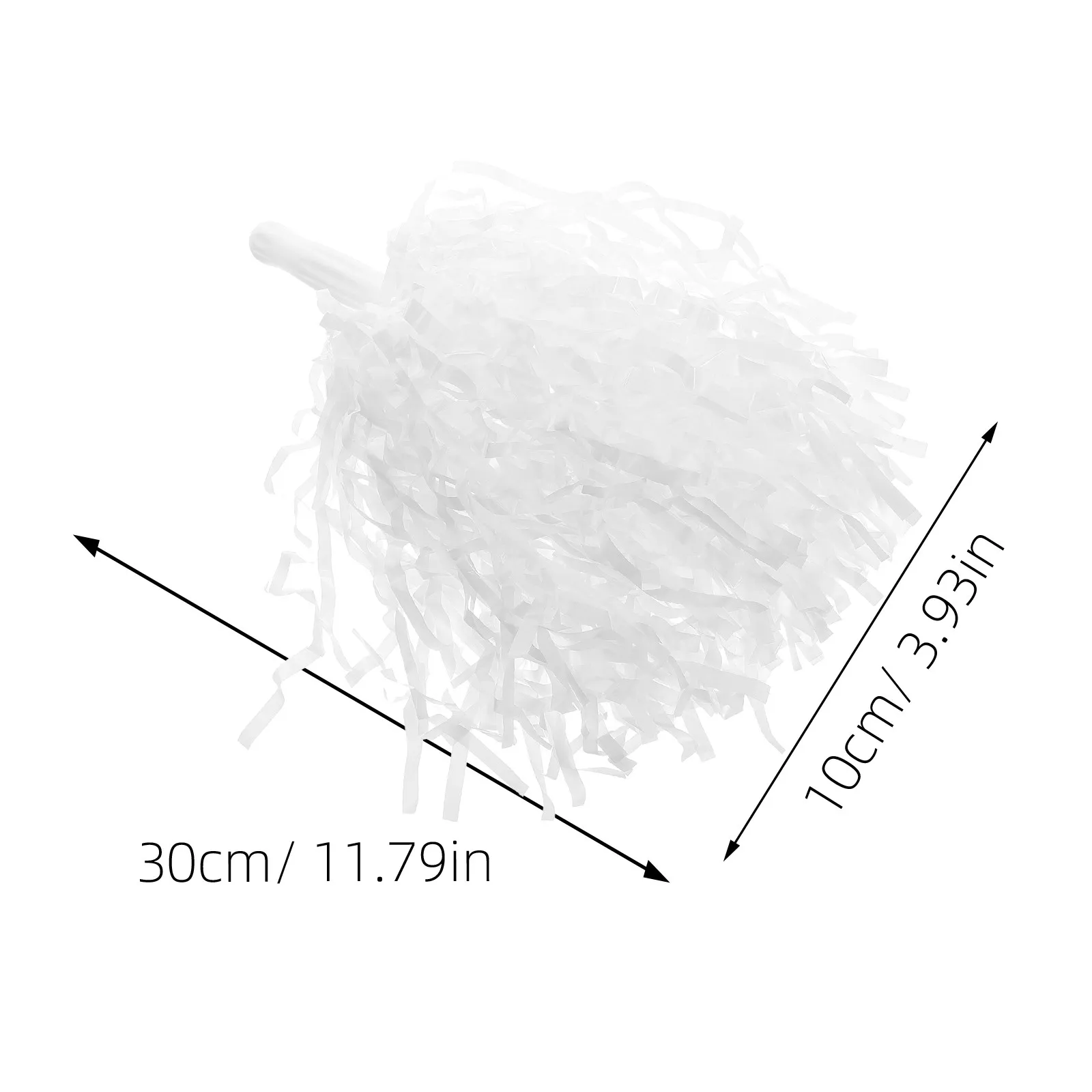12Pcs Metallic Cheerleading Pom Poms Handheld Flowers Dance Performance Party Cheering Gear Cheerleading Pom Poms White