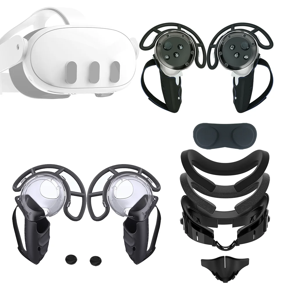 Controller protective cover set suitable for Meta quest 3 replacement bracket breathable mask with blackout nose collision prote