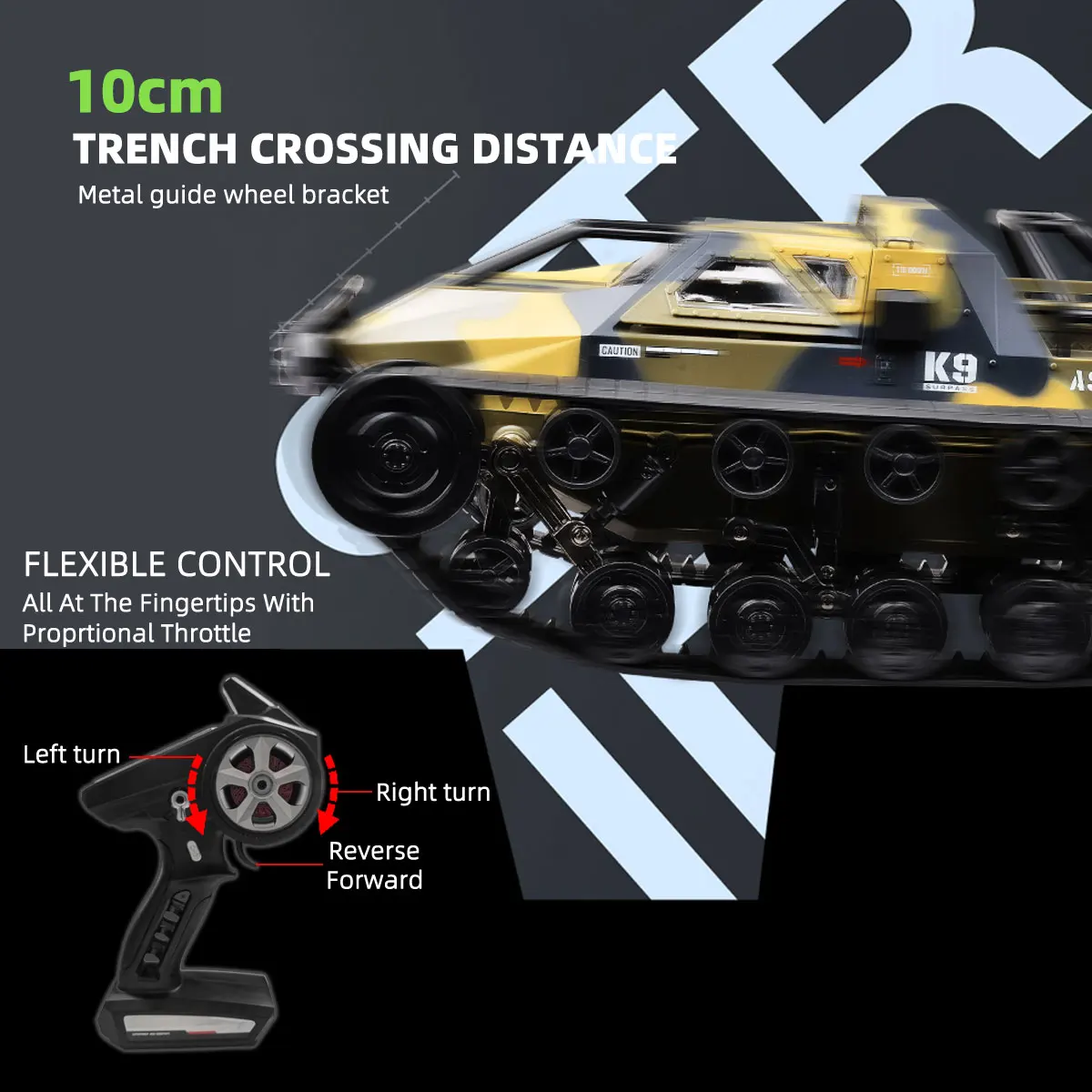 JJRC C8812 tanque con orugas a escala completa, modelo de simulación, juguete con luz LED, modelo de coche RC, Control remoto de deriva, vehículo todoterreno, regalo para niño