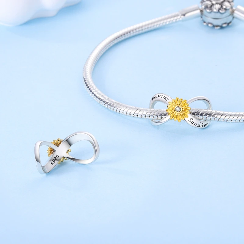 New 925 Sterling Silver Sunflower Eternal Charm Bead Fit 3mm Original Bracelet DIY Women Exquisite Anniversary Jewelry Gifts