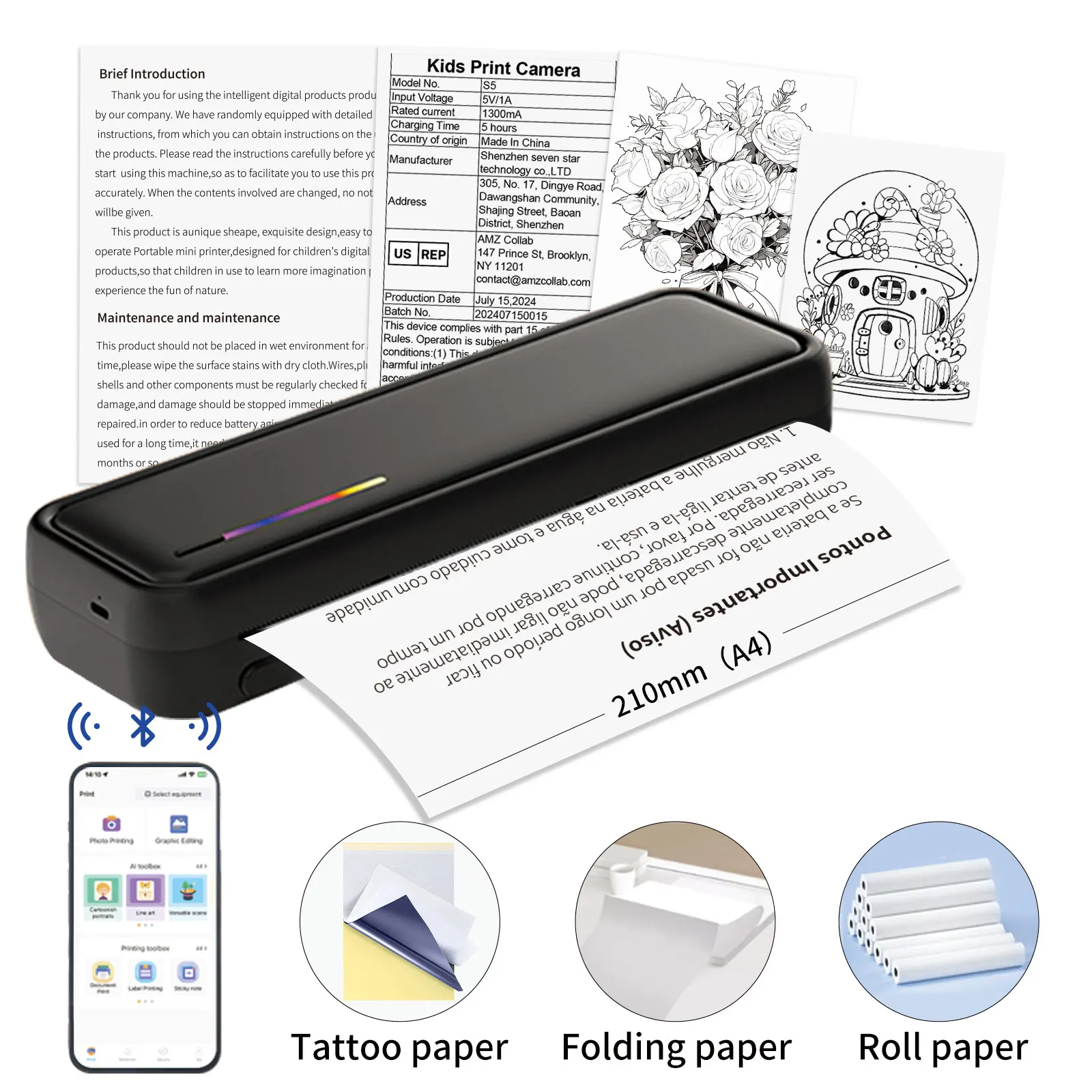 Portable A4 Size X9 Travel Thermal Printer Mini USB Mobile Thermal Printer with Stock Status