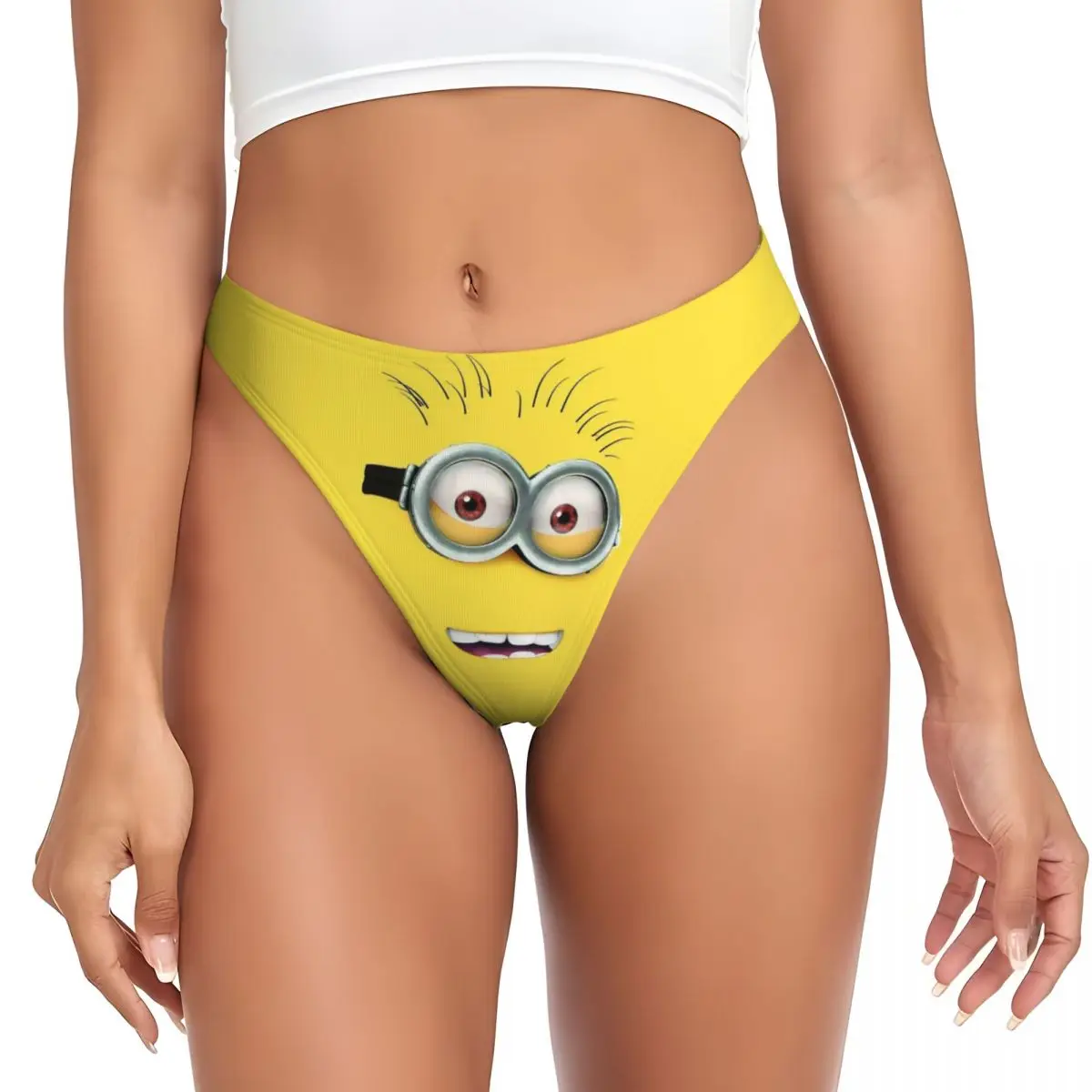 Ropa interior respirable de las bragas de Manga de las tangas de G-string de Minions de las mujeres personalizadas