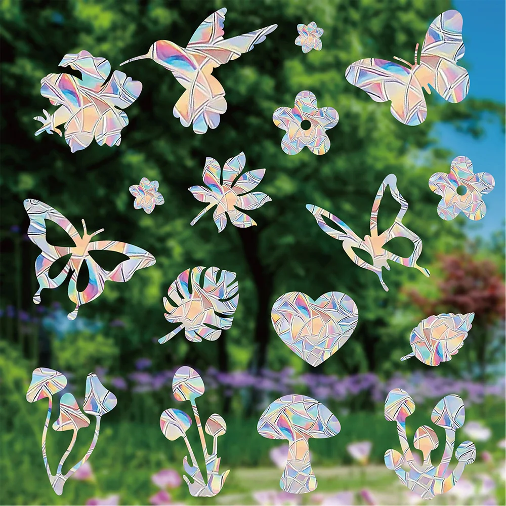Rainbow Prism Suncatcher Colorful Static Window Cling for Home Decor Butterfly Glass Sticker Ornament