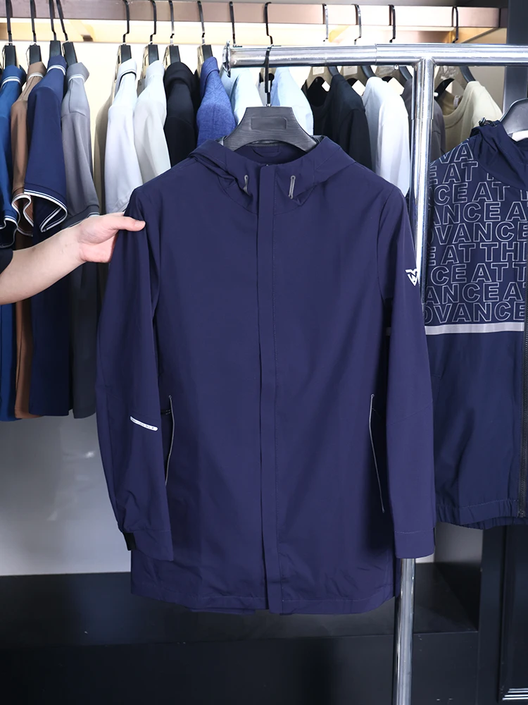 

H-Home Мужское куртка с капюшоном на молнии, однотонное повседневное верхнее пальто, весна-осень, средней длины, деловое повседневное модное городское пальто