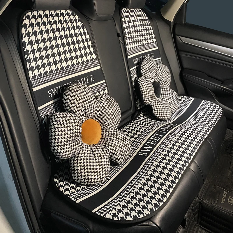 Thousand Birds Grid Car Cushion Winter Single Piece Seat Ventilation Mesh Red Four Seasons General Car Cushion Seat Cushion