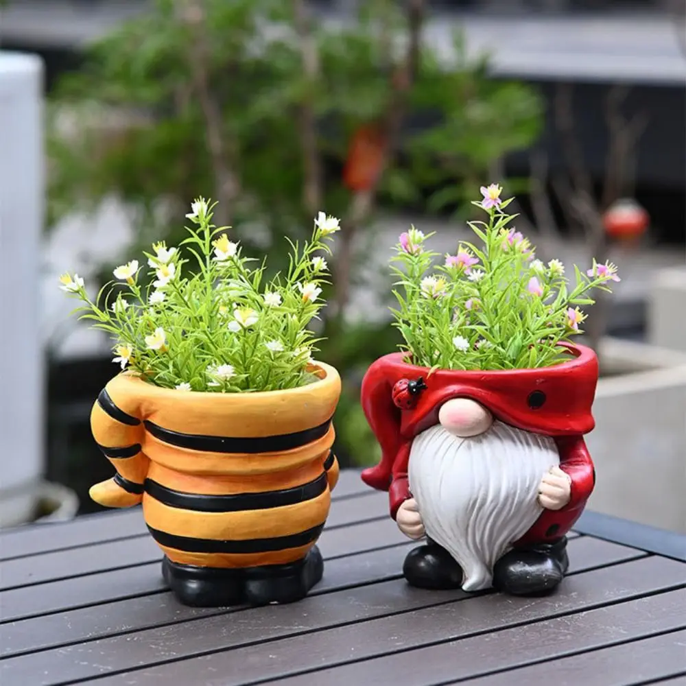 

Ceramic Christmas Elf Pot Figurine Adorable Cartoon Hydroponic Flower Holder Exquisite Succulent Flower Pot Dried Flower