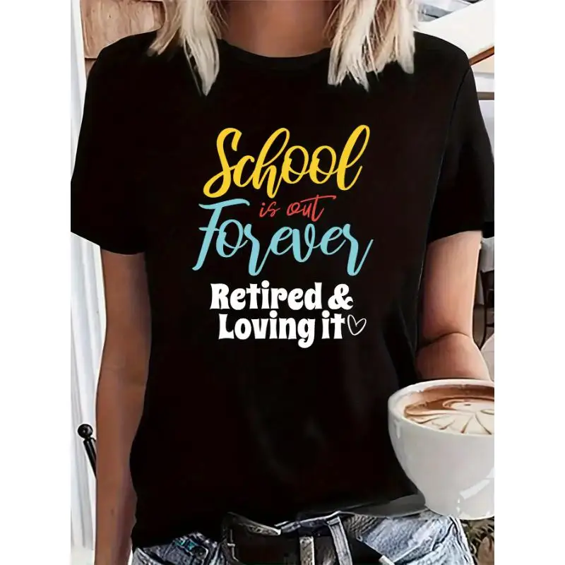 

Funny Retired Teacher T-shirt, School Is Out Forever Retirement Gift, Men's Women's Educator Tops, Cute Last Day of School Tee