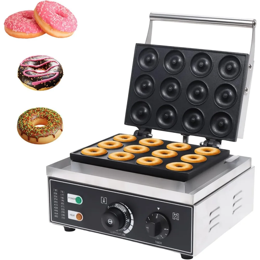 HAOYUNMA Electric Donut Machine,Waffle Donut Machine, Pancakes Maker Machine 12 Holes Double-Sided Heating, Non-stic