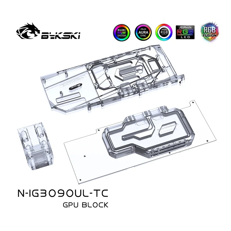 Bykski GPU Water Block Sandwich Double Blocks For Colorful RTX3080 3090 Ultra / Advanced OC Video Card,With Backplate VGA Cooler