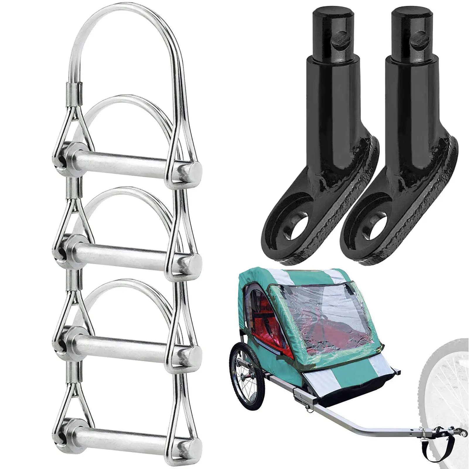Enganche para remolque de bicicleta, enganche para remolque, gancho absorbente de golpes, liberación rápida de alta resistencia para caminar con perros, ciclismo, senderismo, Camping