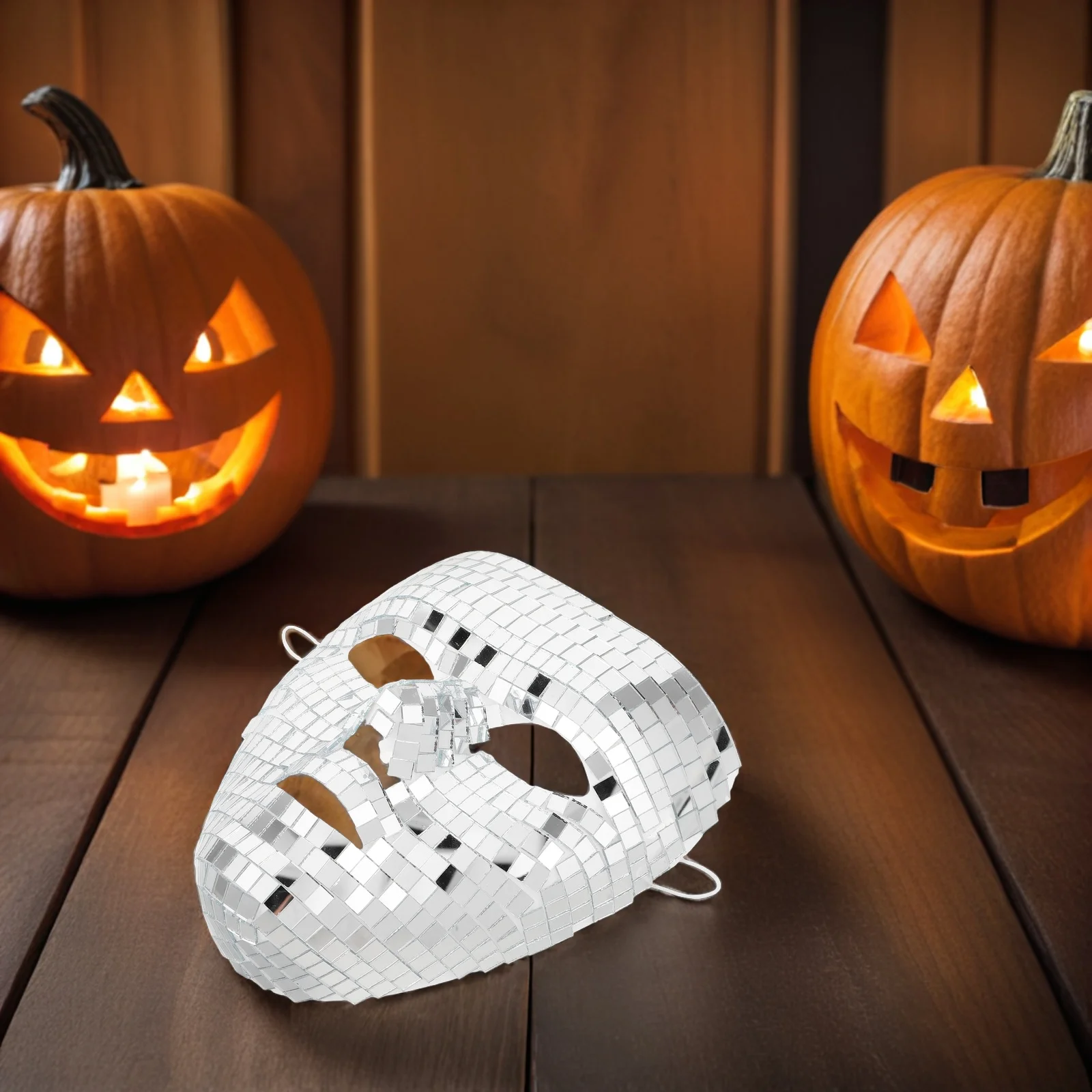 

Disco Ball Mirror Glitter Mask Full Face Sparkly Costume for Halloween Carnival Stage Birthday Party Disco Mask