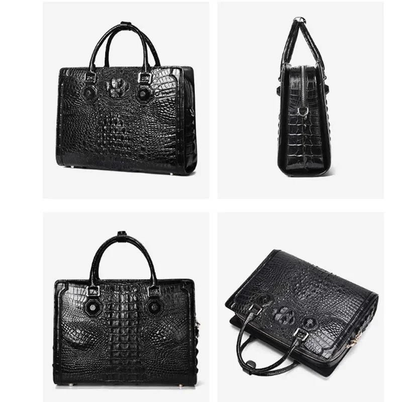 fanzunxing Crocodile skin men bag men handbag genuine crocodile leather business crossbody single shoulder bag men briefcase