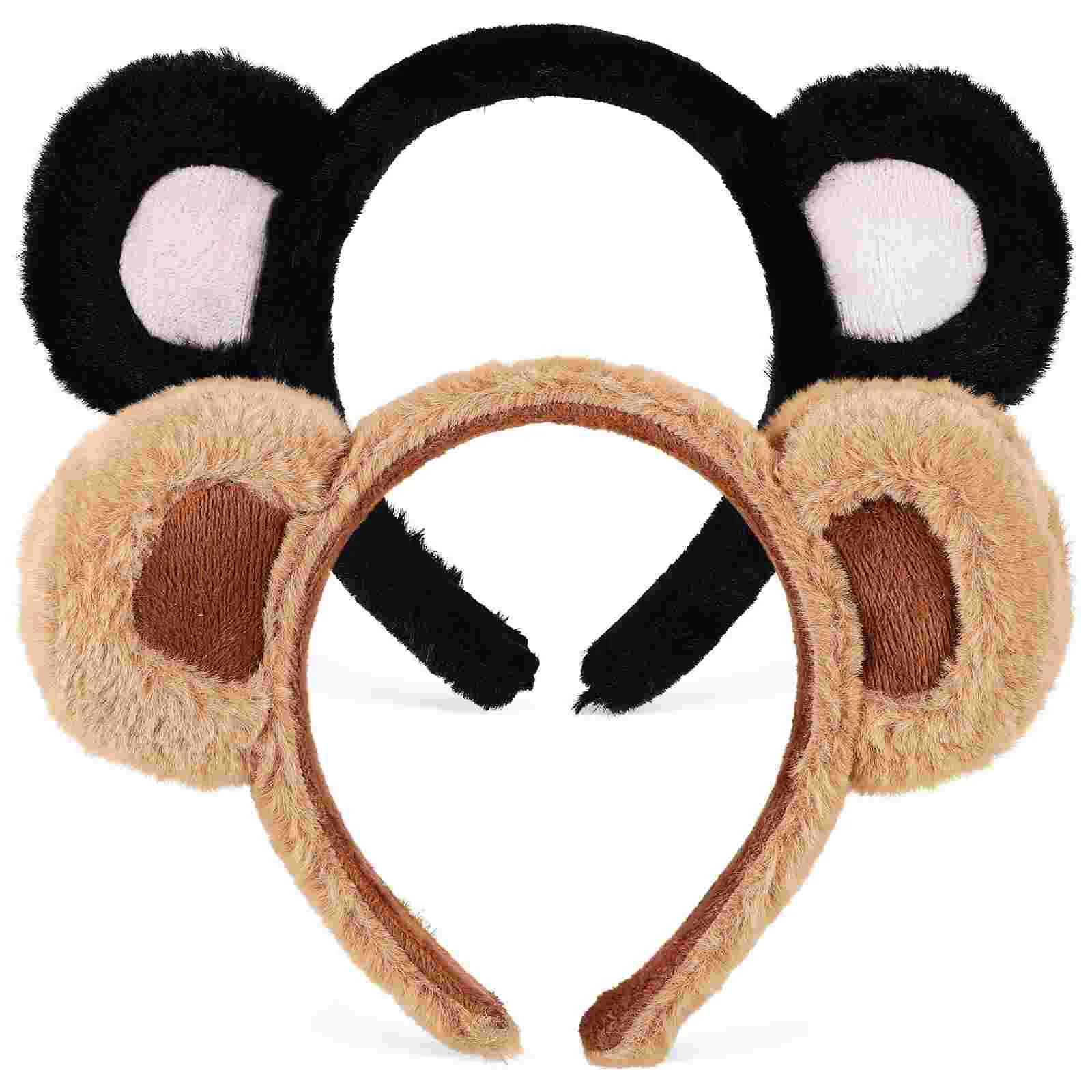 

2 Pcs Bear Headband Adult Halloween Ears Bears Black Animal for Party Headbands Headgear Miss