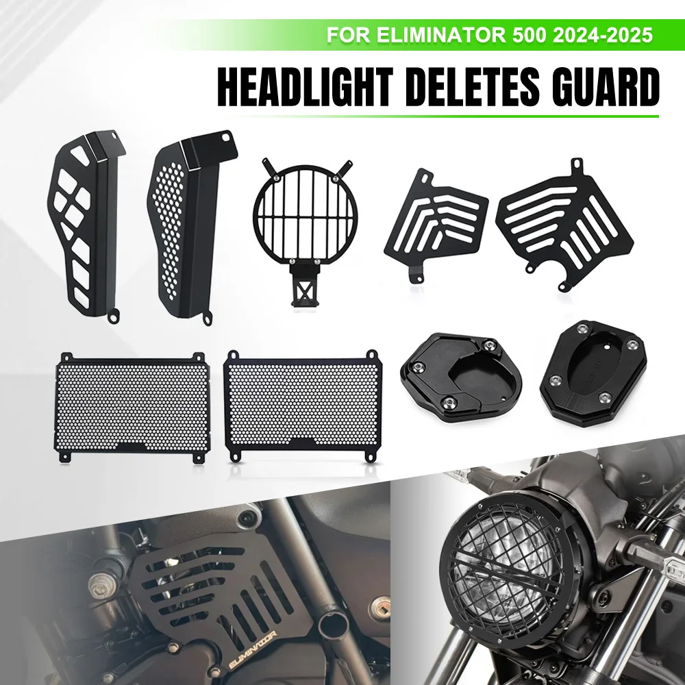 Neu FÜR Kawasaki Eliminator 500 2024 2025 Seitenständer Motor Zylinderkopf Scheinwerferschutz Rahmenschutz Kühlergrillschutz