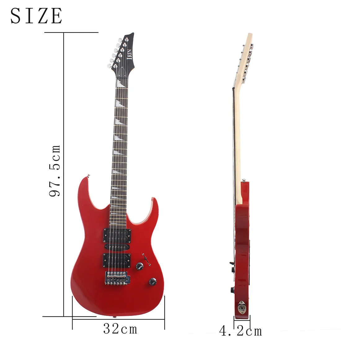 IRIN Red 24 Frets Electric Guitar 6 Strings Maple Body Neck Guitarra with Bag Amplifier Tuner Capo Pick Cleaning Cloth Parts