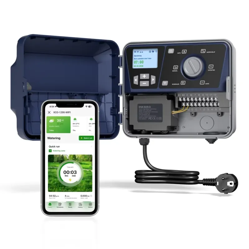 Inkbird 12 Station Smart Sprinkler Controller WiFi Irrigation Timer Independent Zone Control APP Scheduling for Farm