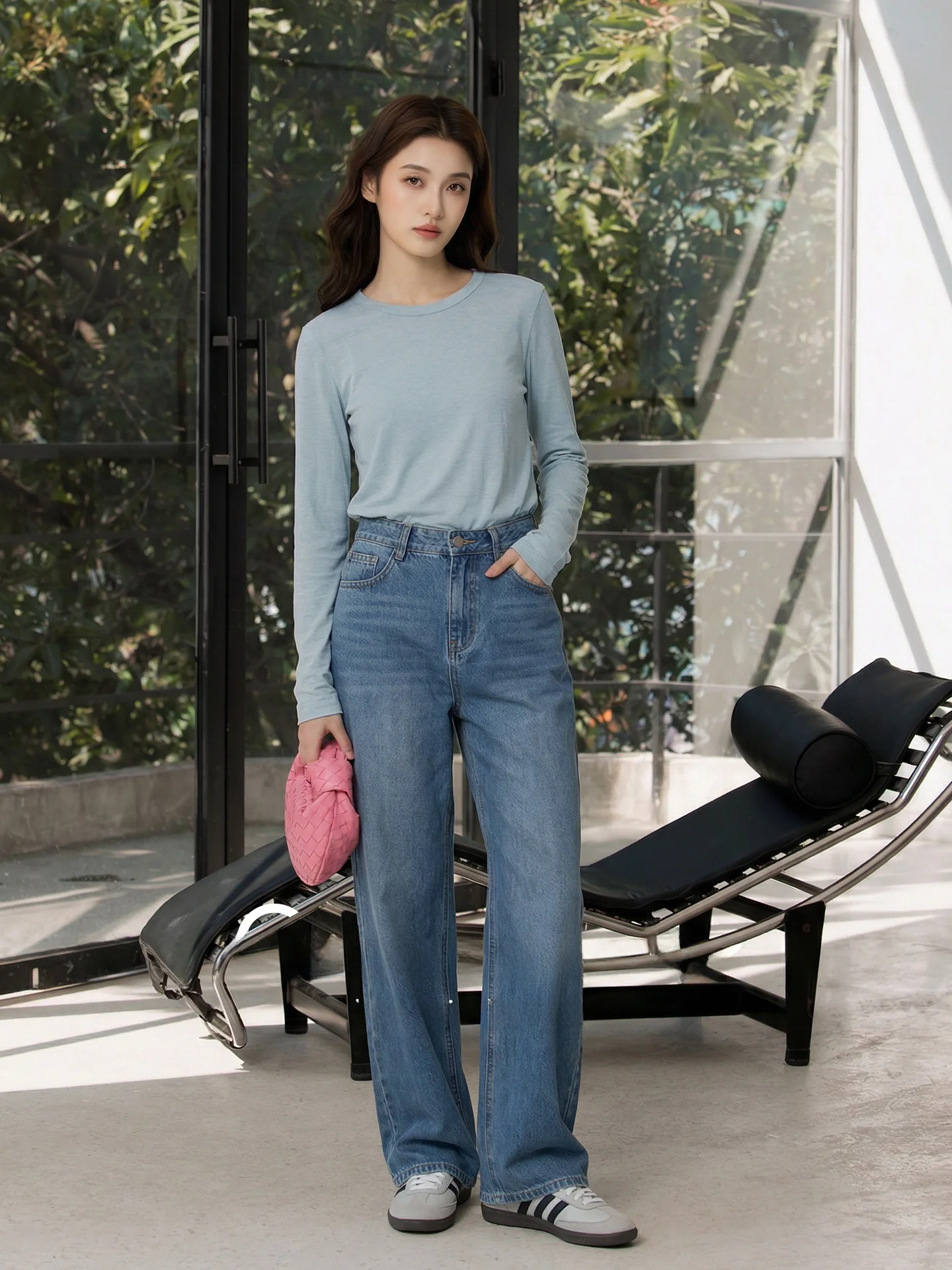 

Классические ретро-джинсы из чистого хлопка с прямыми штанинами, удобные, модные, повседневные, с застежкой на пуговицах на талии, весна-осень