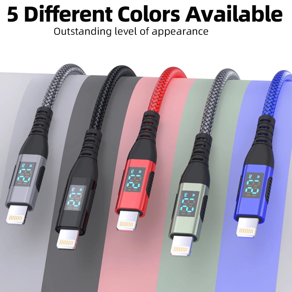 LAIHONEN USB C إلى كابل البرق 6FT 5 قطعة MFi آيفون شاحن سريع نوع c إلى كابل البرق أربعة ألوان آيفون 14 13 12