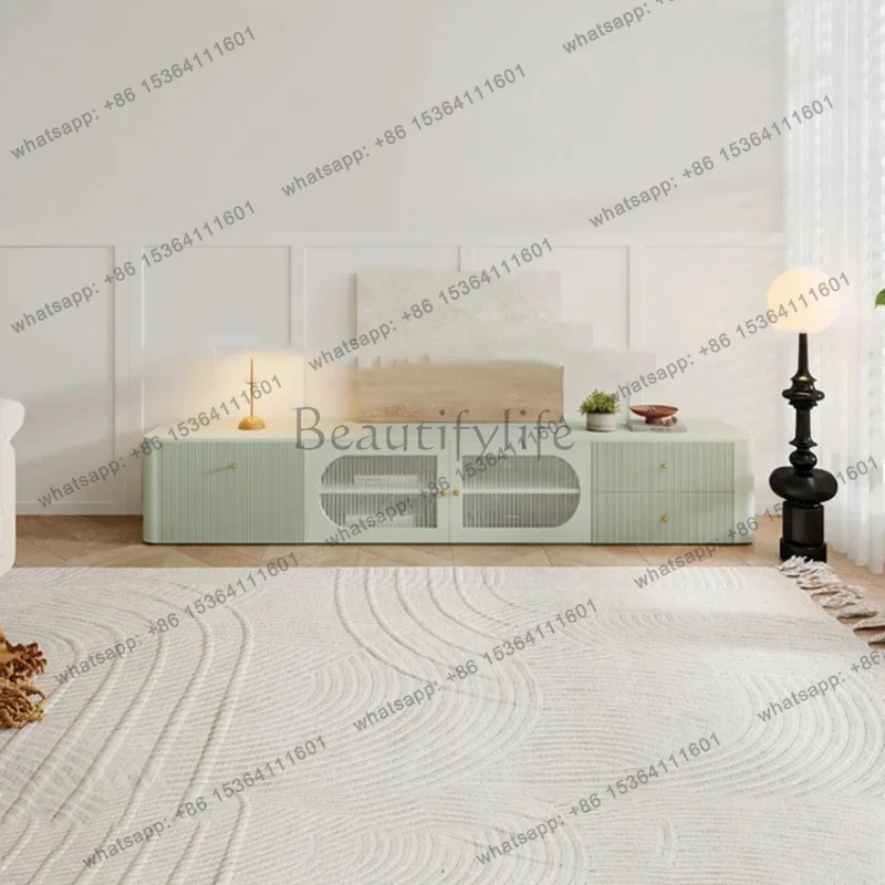 

240Cm Organizer Tv Cabinet Modern Simple Storage Glass House Tv Stand Designer Minimalist Showcase Fernsehen Tisch Furniture