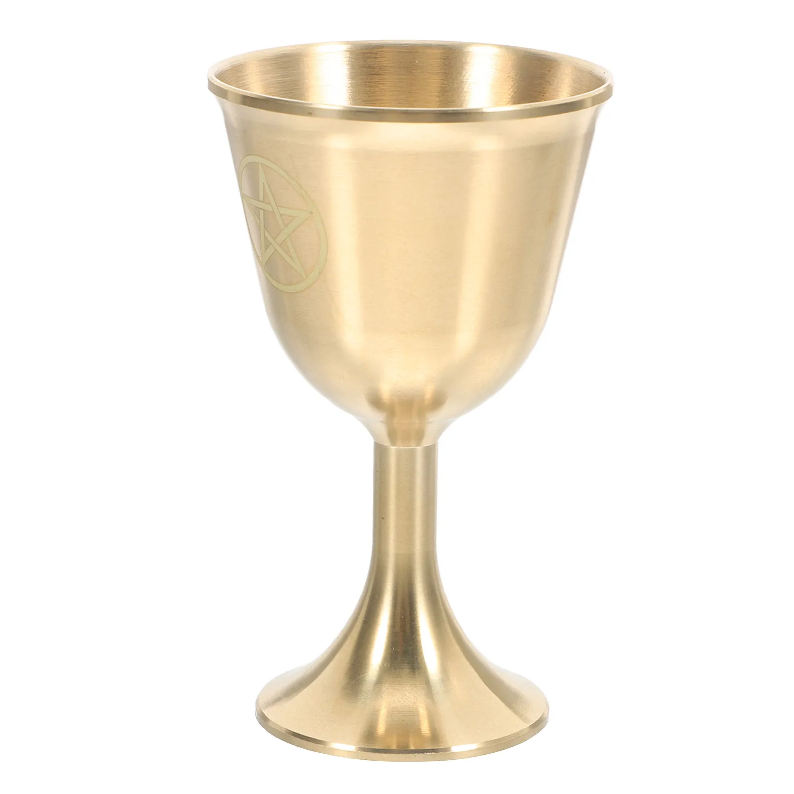 

Pentagram Brass Goblet Solid Copper Glass Vintage Royal Medieval Cup Pentacle Altar Decor Pagan Symbol Ceremonial Tool