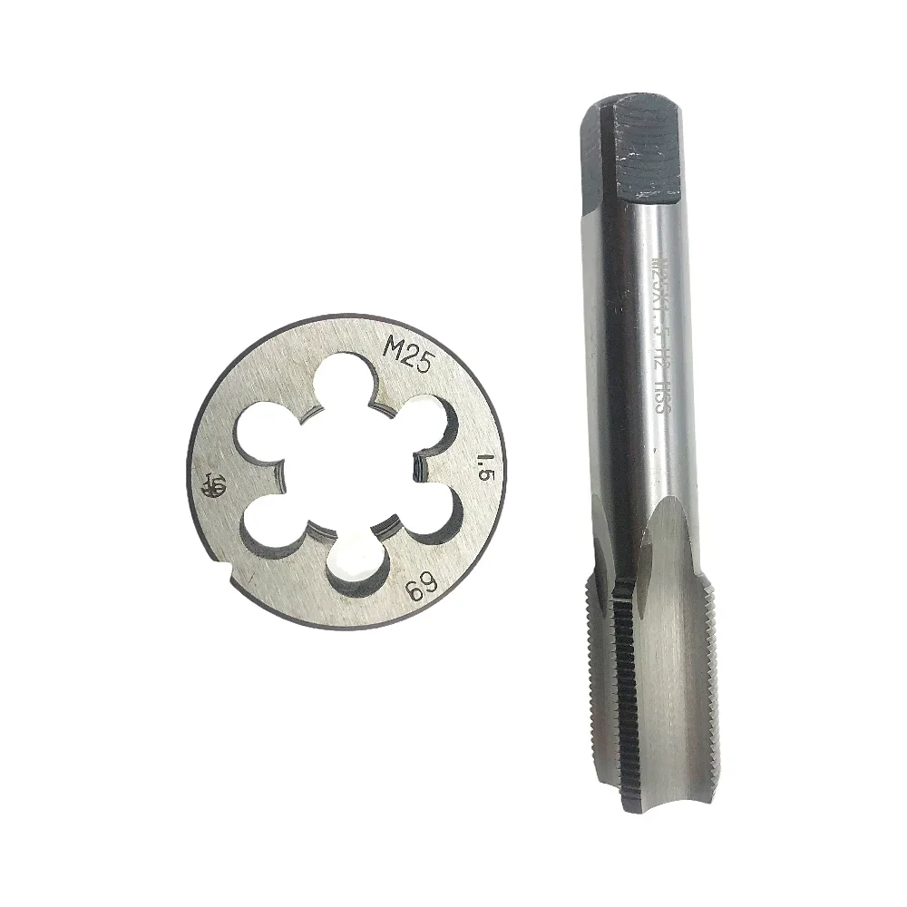 M25 X 1.5 Tap and Die Right Hand M25x1.5 Metric Thread Tap Die Set High Speed Steel M25 x 1.5 Threading Tool Hand Tools