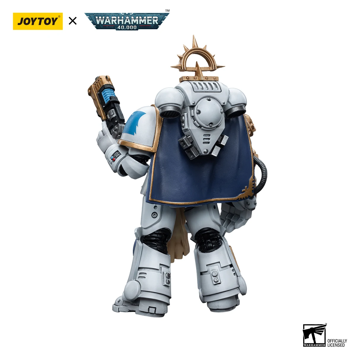 JOYTOY Warhammer 40k 1/18 Action Figure Anime 12cm Space Marines White Consuls Intercessors Captain Messinius  Model Toys