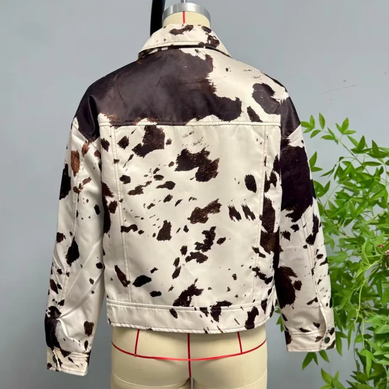 HKSH Frühling Herbst Neue frauen Kurze Jacke Gedruckt Farbe Block drehen-unten Kragen Einreiher Taschen Streetwear Mantel HK13961