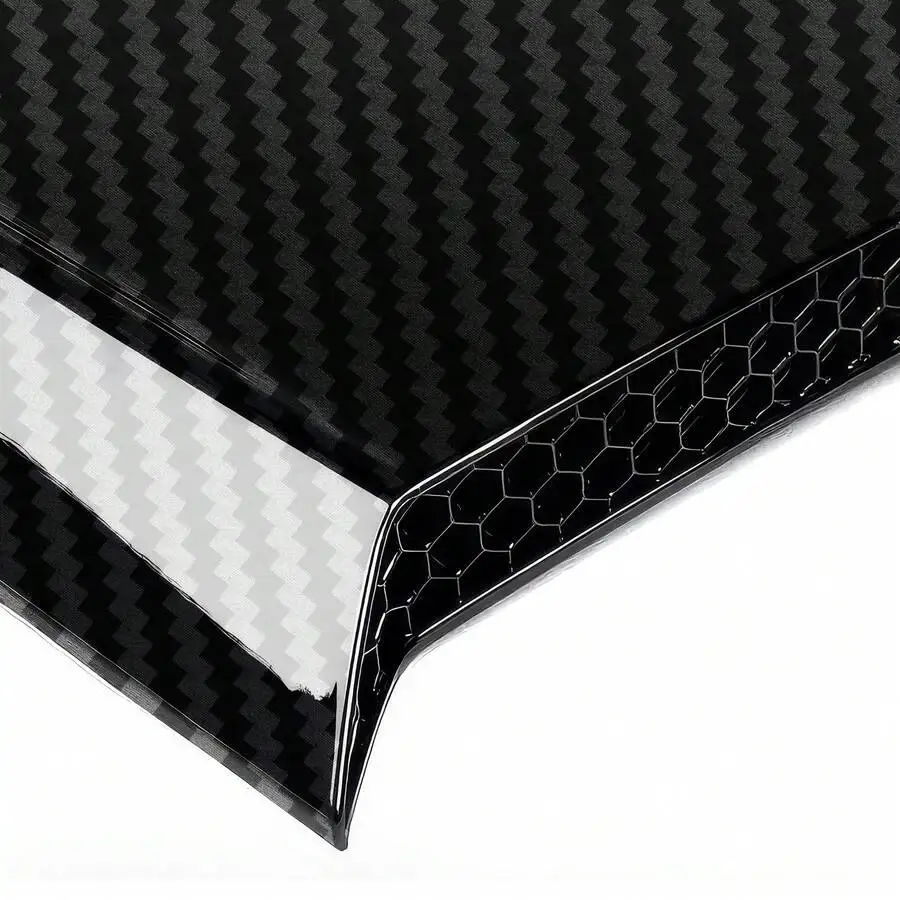 Carbon Fiber Print Side Window Louver Compatible With Ford Mustang 7th Gen S650 Coupe 2-Door V Style 2024-2026 ABS Plastic Rear