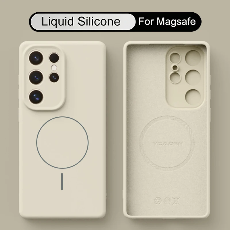 Magnetic Liquid Silicone Phone Case For Samsung Galaxy S26 Ultra S25 S24 S23 S22 Ultra S25 Plus For Magsafe Soft TPU Back Cover