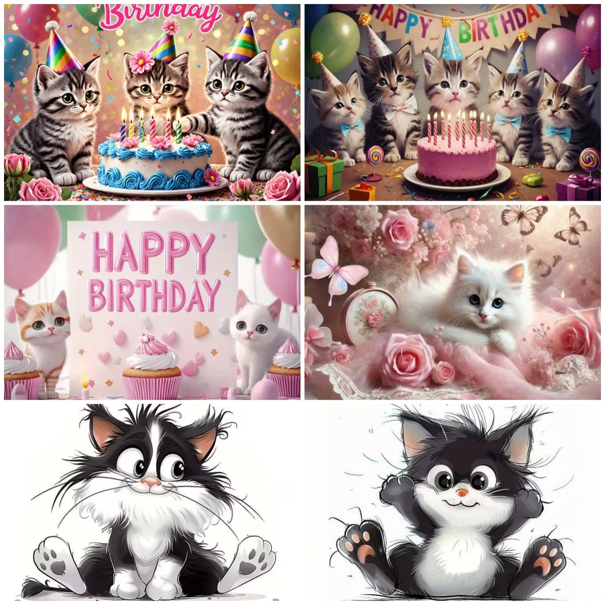 

Cat Pet Theme Kids Birthday Party Decoration Background Cute Cat Animals Baby Shower Banner Backdrop Portrait Photo Studio Props