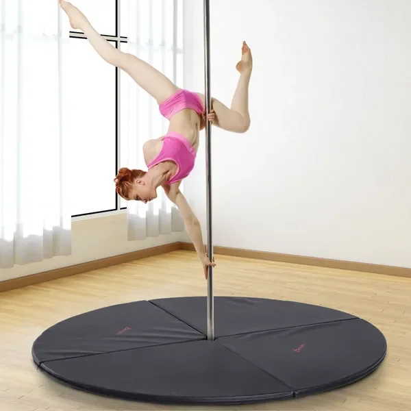 

2'T x 5'W Foldable Dance Pole Crash Mat, Portable Round Pole Dance Mat, Lightweight and Foldable, Black