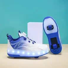 Sneakers Led Light Shoes Children's Kids Boys Girls USB Charging Glowing Sport Wheels Outdoor Parkour Roller Skate Shoes