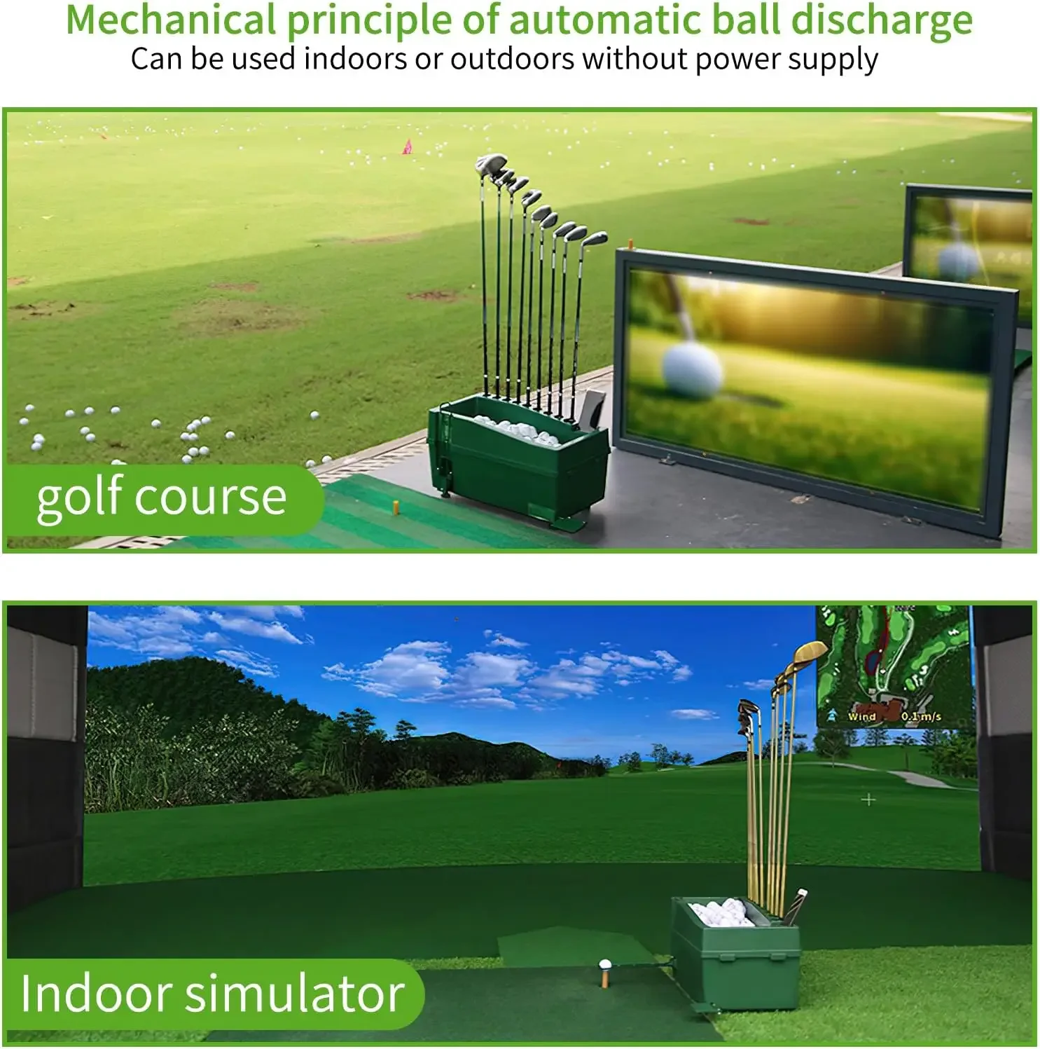 Golf Balls Automatic Driver for Indoor Simulators and Golf Driving Range Teeing Machines