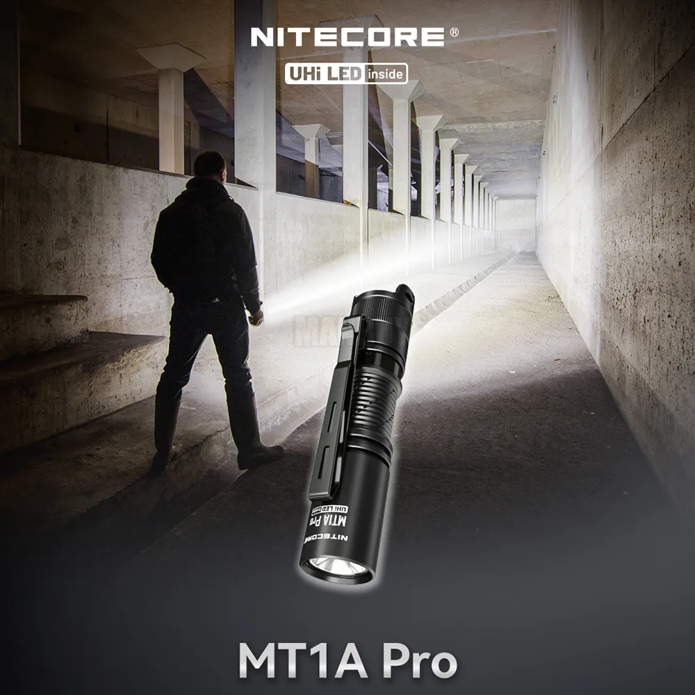 NITECORE MT1A Pro 800 Lumens LED Flashlight with 1100mAh NL1411R 14500 Rechargeable Battery Camping Hiking Emergency Night Walks