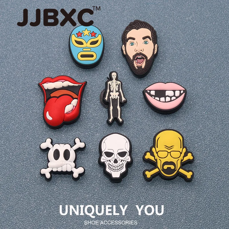 JJBXC CHARM Shoe Buckle Shoe Accessories Cartoon Skull DIY Fashion Shoes Accessories Suitable for cross Shoes