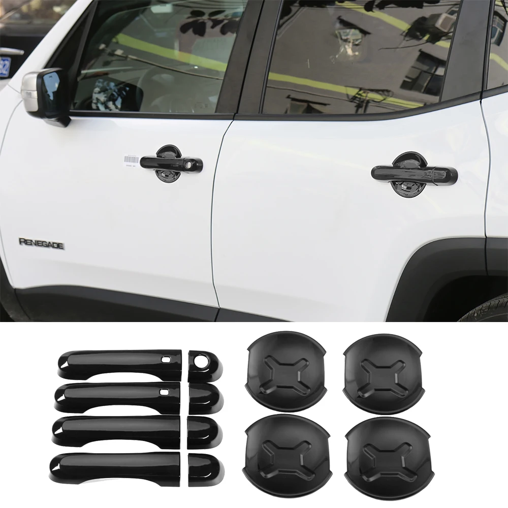 

Car Side Door Handle Cover Door Handle Bowl Decoration for Jeep Renegade 2016 2017 2018 2019 2020 2021 2022 Exterior Accessories