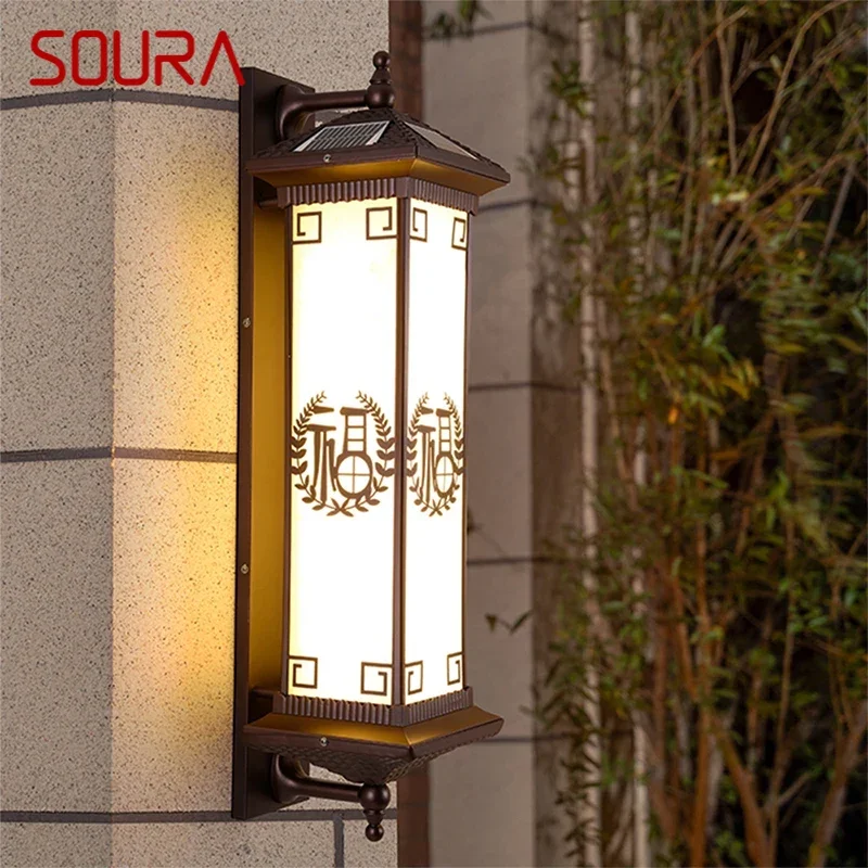 

SOURA Contemporary Solar Outdoor Wall Lamps Simplicity Waterproof Creative Balcony Hallway Courtyard Villa Gate Hotel