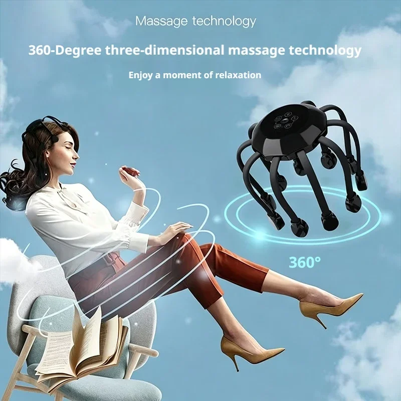 Head Massager Octopus Fully Automatic Multi-dimensional Electric Massager Scalp Dredging & Relaxation Massager