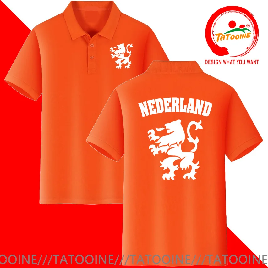 Netherlands National Flag Polo Shirt Nederland Orange Dutch Lion Soccer National Emblem Polo T Shirt Stylish Fashion Polo Shirts