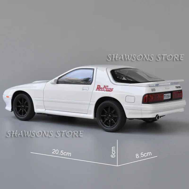 1:24 waga Model odlewu zabawka samochodowa RX-7 RX7 miniaturowa replika Pull Back światło dźwiękowe