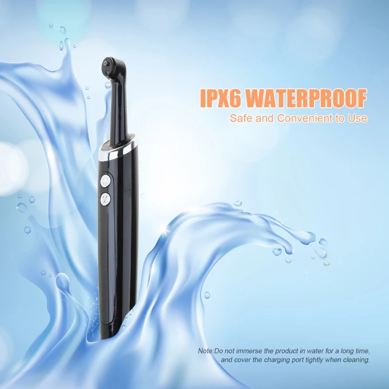 เครื่องขัดฟันไฟฟ้าแบบชาร์จไฟได้ USB เครื่องขัดฟันพร้อมหัวเปลี่ยน5หัวทำความสะอาดคราบฟันขาว