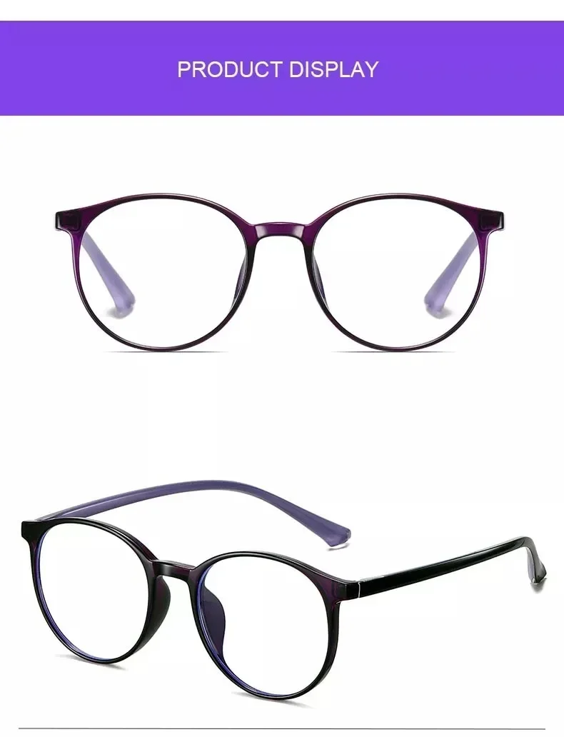 Ultralight Anti Blue Light Reading Glasses Women Fashion Elegant Purple Round Presbyopia Glasses Anti-fatigue Glasses Magnifier