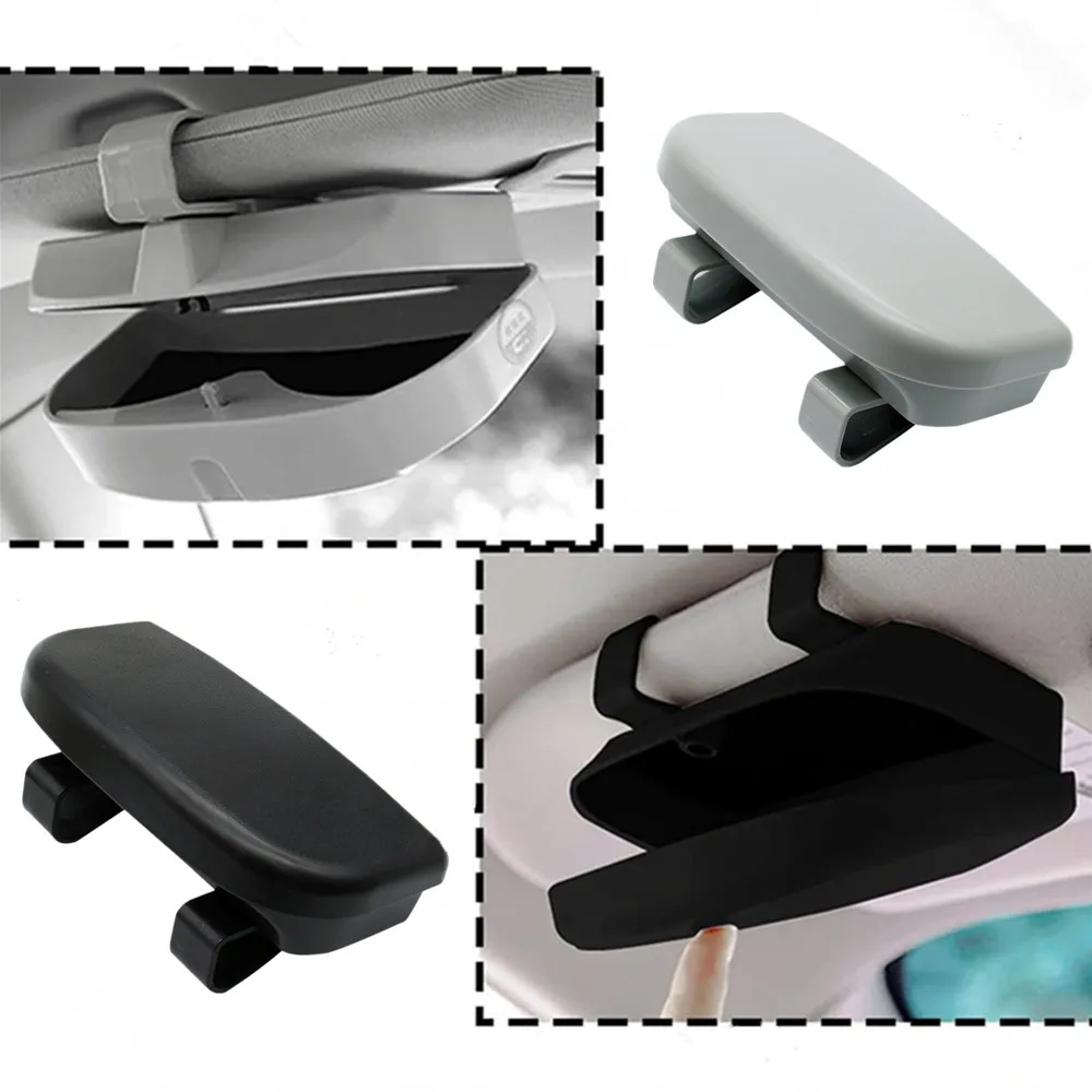 

Portable Car Glasses Holder Box Sunglasses Storage Box Universal Auto Visor Sunglasses bracket Car Accessories Holder