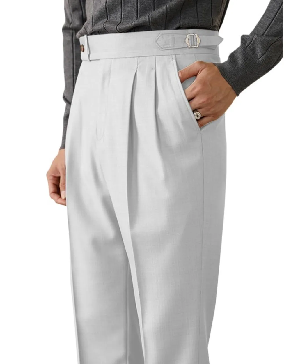 2025 موضة رجال الأعمال السود سراويل تقليدية عالية الجودة فضفاض الملابس الحديثة النمط الإيطالي شخصية مطوي مخصصة