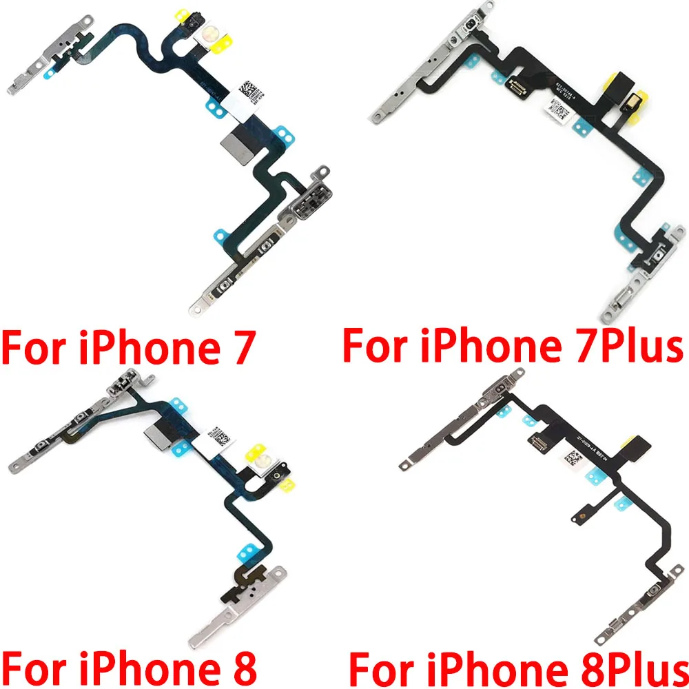 Switch On/Off Power Button And Volume Control Flash Light Mic Mute Connector Flex Cable w/Bracket For iPhone 7 7Plus 8G 8 Plus